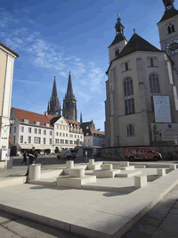 Neupfarrplatz, Regensburg - Dani Karavan-Denkmal