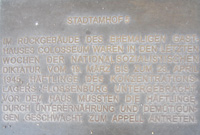 Gedenktafel am Colosseum, Stadtamhof Regensburg